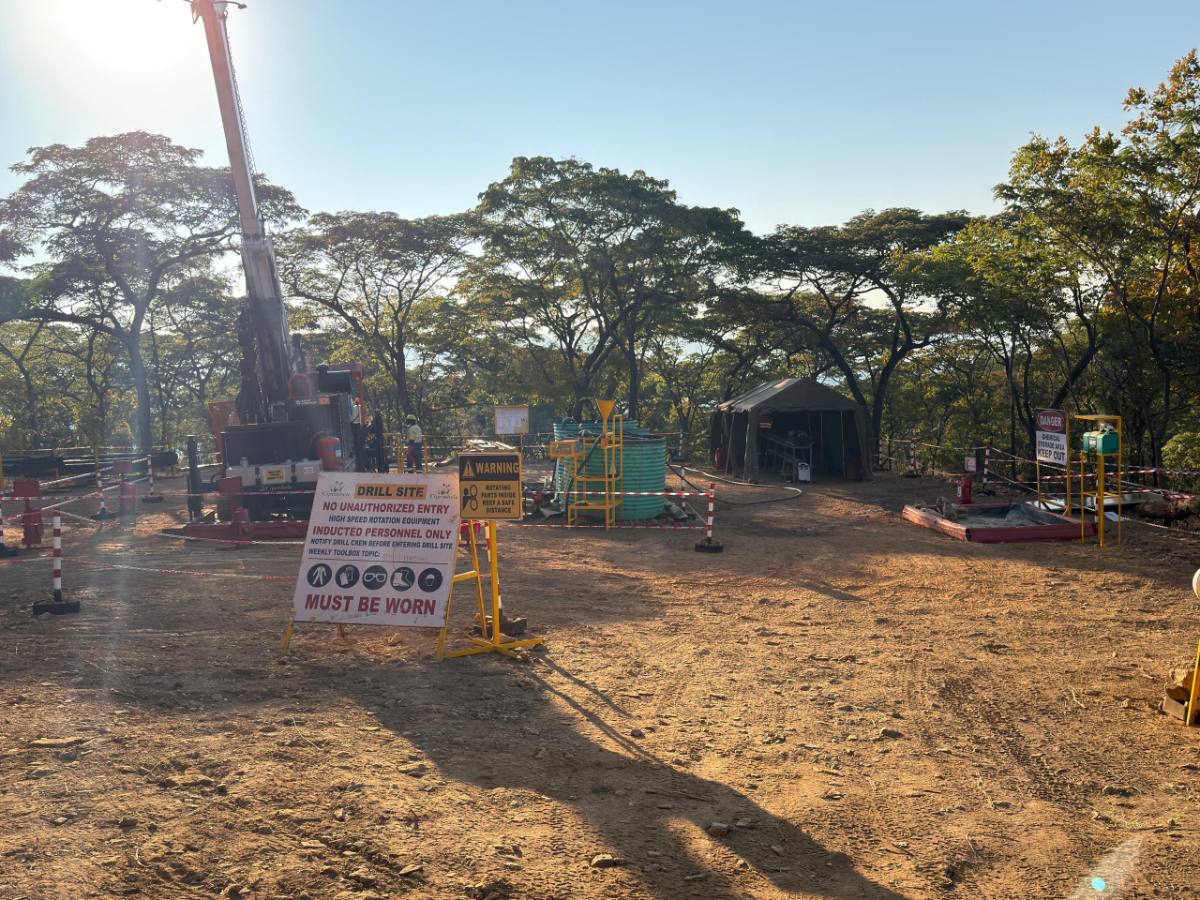 Drill pad with chemical storage, water tanks and core shed